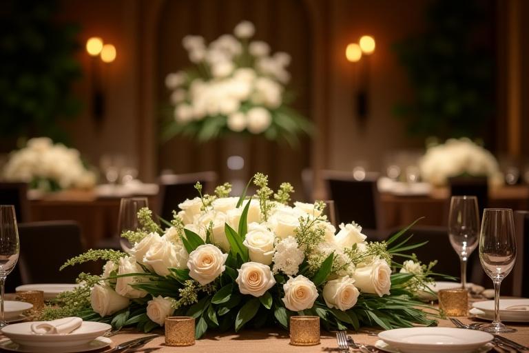 Decorazione floreale per un evento aziendale di lusso.